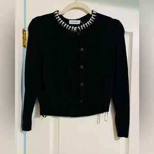 Calvin Klein Black Cardigan with Pearl Details